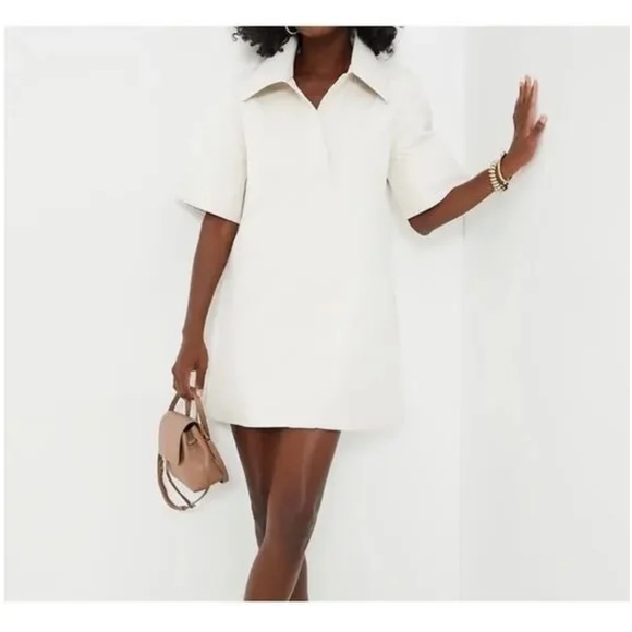 Tuckernuck Dresses & Skirts - Tuckernuck Cream Collared Short-Sleeve Mini Shift Dress